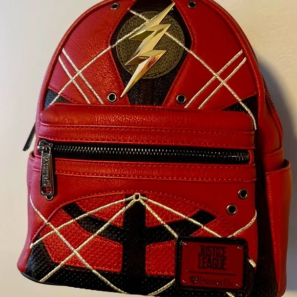 Justice League Flash DC Loungefly Mini Backpack in Great Condition - Picture 1 of 7